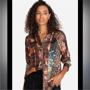 Johnny Was Octave Floral Print Blouse L